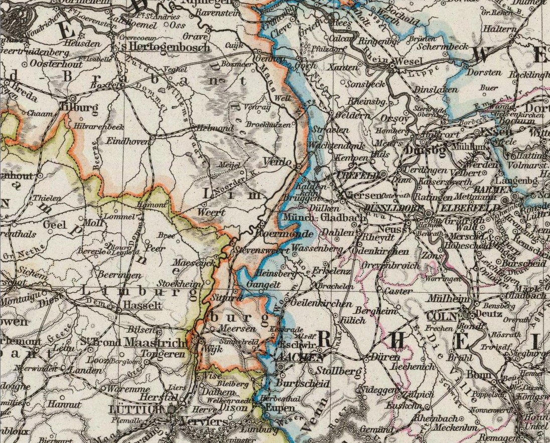 Adolf Stieler Schulatlas Niederland 1875 detail